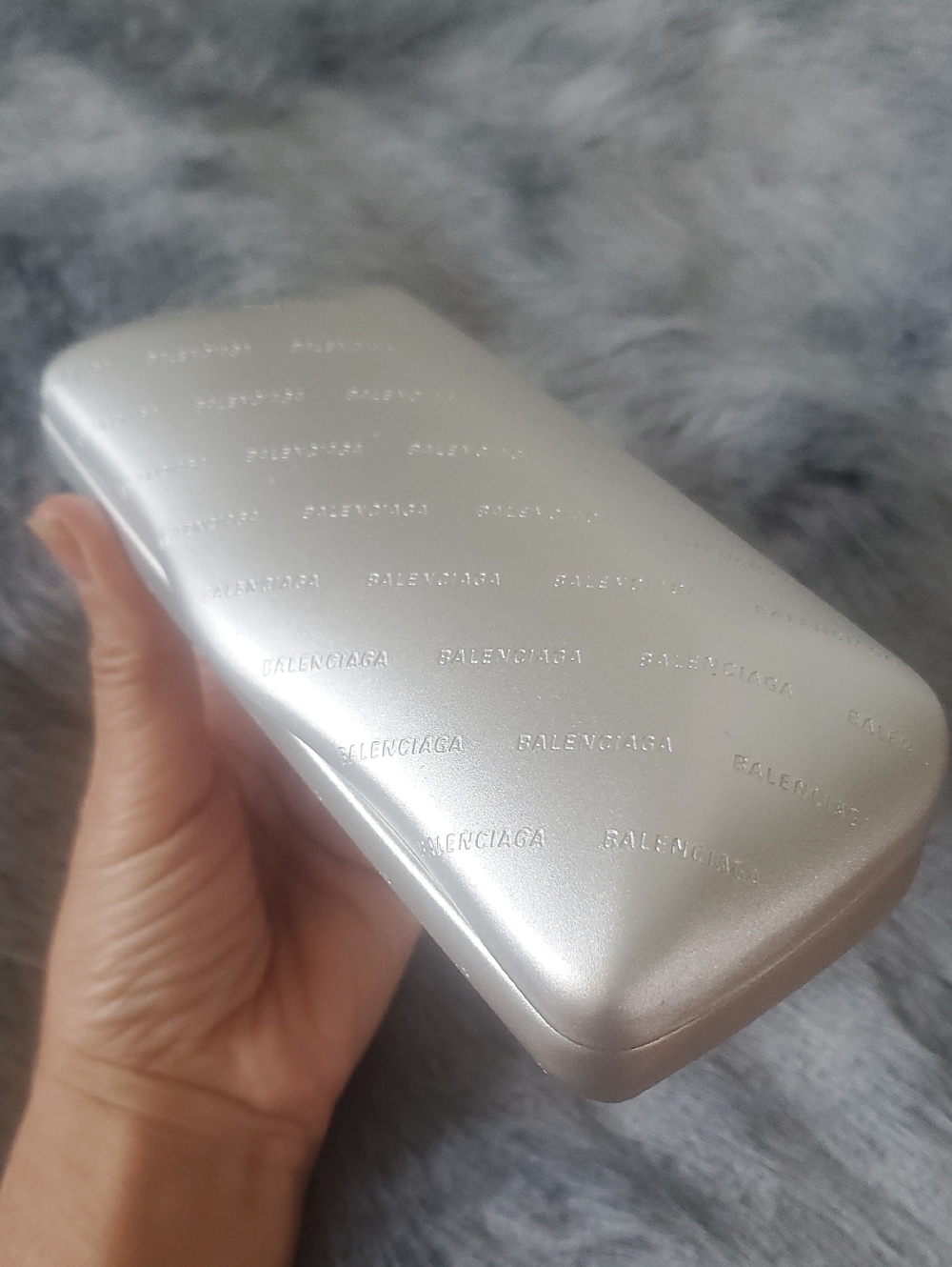 Balenciaga Metallic Silver Eyewear Sunglasses Case